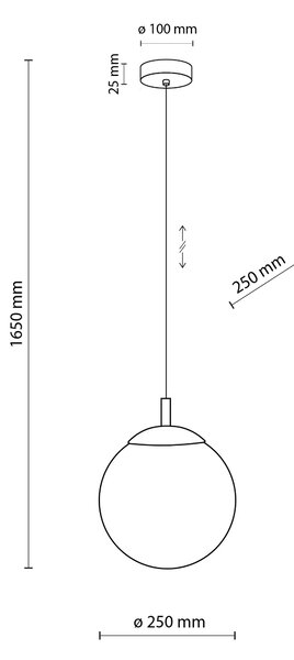 Čierny závesný luster Esme 250mm pre žiarovku E27 – LED lustre a svietidlá > Lustre