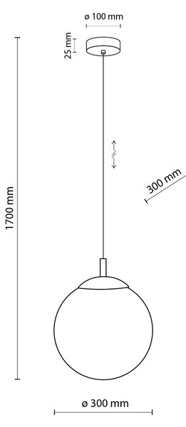 Čierny závesný luster Esme 300mm pre žiarovku E27 – LED lustre a svietidlá > Lustre