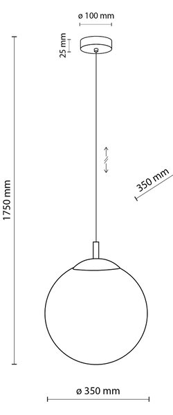 Čierny závesný luster Esme 350mm pre žiarovku E27 – LED lustre a svietidlá > Lustre