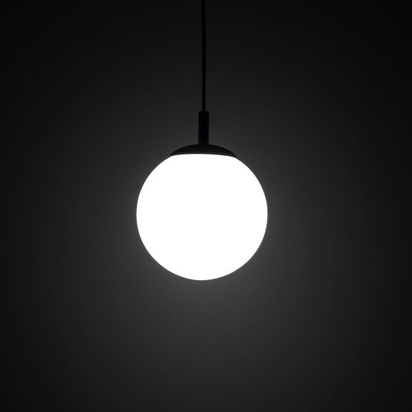 Čierny závesný luster Esme 250mm pre žiarovku E27 – LED lustre a svietidlá > Lustre