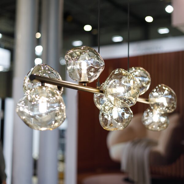 Hnedý závesný luster Lava pre žiarovky 9x G9 – LED lustre a svietidlá > Lustre