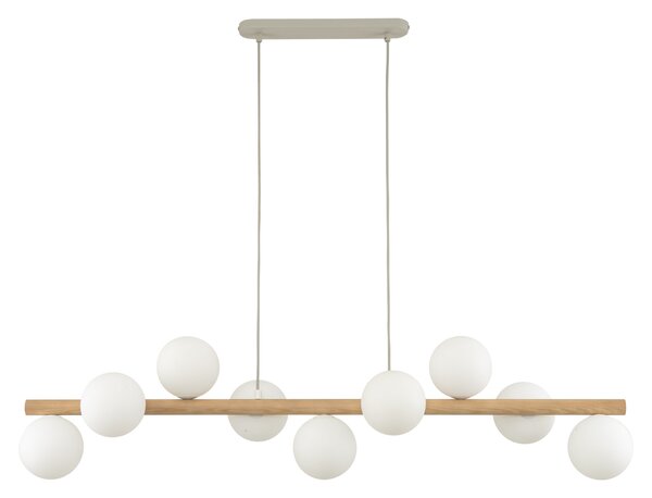 Závesný luster Estera Wood s dekorom dreva pre žiarovky 9x G9 – LED lustre a svietidlá > Lustre
