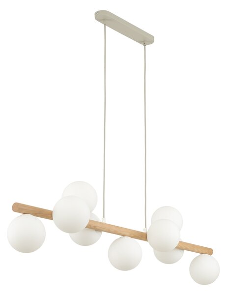 Závesný luster Estera Wood s dekorom dreva pre žiarovky 9x G9 – LED lustre a svietidlá > Lustre