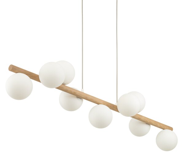 Závesný luster Estera Wood s dekorom dreva pre žiarovky 9x G9 – LED lustre a svietidlá > Lustre