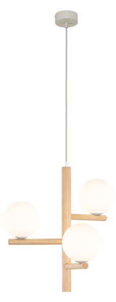 Závesný luster Estera Wood s dekorom dreva pre žiarovky 3x G9 – LED lustre a svietidlá > Lustre