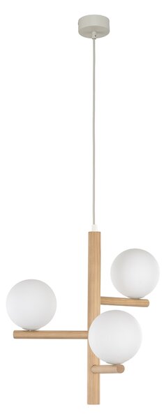 Závesný luster Estera Wood s dekorom dreva pre žiarovky 3x G9 – LED lustre a svietidlá > Lustre