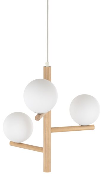 Závesný luster Estera Wood s dekorom dreva pre žiarovky 3x G9 – LED lustre a svietidlá > Lustre