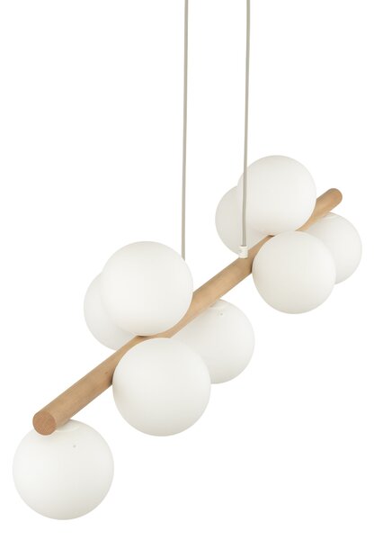 Závesný luster Estera Wood s dekorom dreva pre žiarovky 9x G9 – LED lustre a svietidlá > Lustre