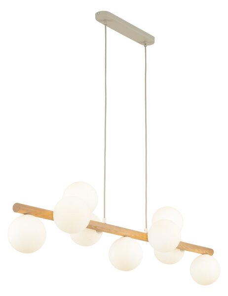 Závesný luster Estera Wood s dekorom dreva pre žiarovky 9x G9 – LED lustre a svietidlá > Lustre