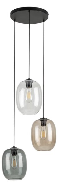 Čierny závesný luster Elio pre žiarovky 3x E27 – LED lustre a svietidlá > Lustre