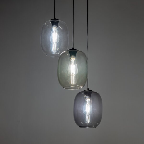 Čierny závesný luster Elio pre žiarovky 3x E27 – LED lustre a svietidlá > Lustre