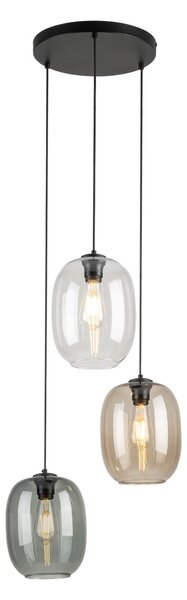 Čierny závesný luster Elio pre žiarovky 3x E27 – LED lustre a svietidlá > Lustre