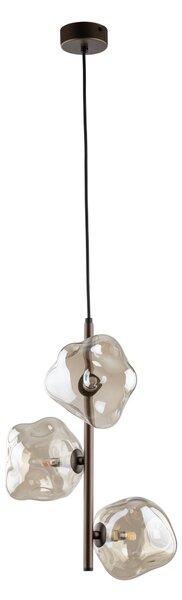 Hnedý závesný luster Lava pre žiarovky 3x G9 – LED lustre a svietidlá > Lustre