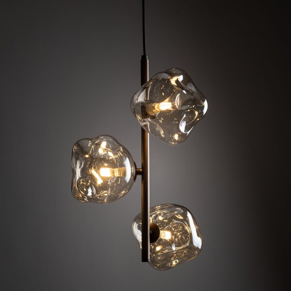 Hnedý závesný luster Lava pre žiarovky 3x G9 – LED lustre a svietidlá > Lustre