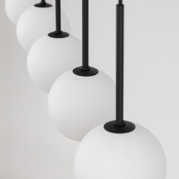 Čierny závesný luster Martin pre žiarovku 6x G9 – LED lustre a svietidlá > Lustre