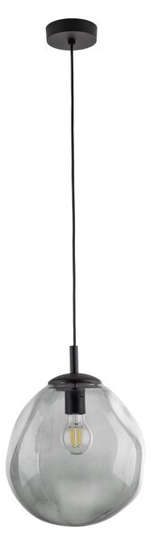 Čierny závesný luster SOL s dymovým tienidlom 250mm pre žiarovku E27 – LED lustre a svietidlá > Lustre