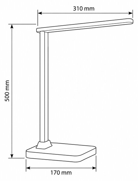 Čierna LED stolová lampička West 8W s displejom – LED lampičky a baterky > Stolové LED lampičky
