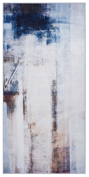 Koberec hnedý viacfarebný 80 x 150 cm abstraktná 3D potlač s krátkym vlasom moderný