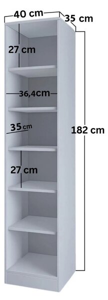 NovýNábytok.sk Policová skriňa Luckiny (biela). Akcia -21%. Vlastná spoľahlivá doprava až k Vám domov. 1127601