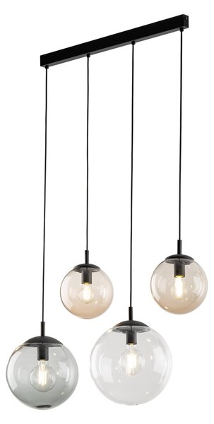 Čierny závesný luster Esme pre žiarovku 4x E27 – LED lustre a svietidlá > Lustre