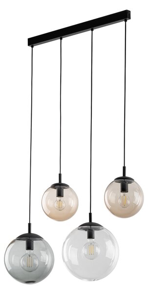 Čierny závesný luster Esme pre žiarovku 4x E27 – LED lustre a svietidlá > Lustre
