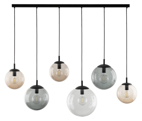Čierny závesný luster Esme pre žiarovku 6x E27 – LED lustre a svietidlá > Lustre