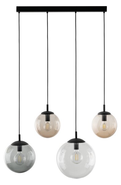 Čierny závesný luster Esme pre žiarovku 4x E27 – LED lustre a svietidlá > Lustre