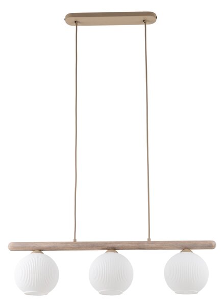 Závesný luster Virlo s dekorom dreva pre žiarovku 3x E14 – LED lustre a svietidlá > Lustre
