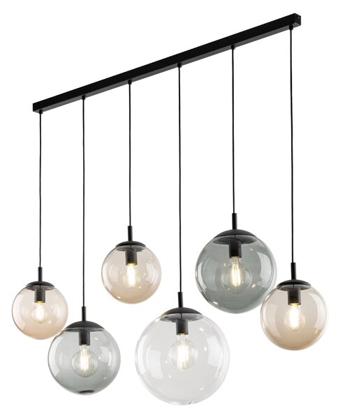 Čierny závesný luster Esme pre žiarovku 6x E27 – LED lustre a svietidlá > Lustre