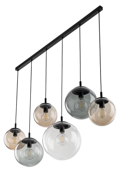 Čierny závesný luster Esme pre žiarovku 6x E27 – LED lustre a svietidlá > Lustre