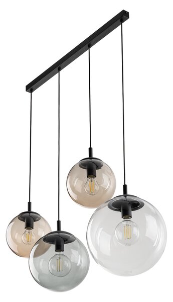 Čierny závesný luster Esme pre žiarovku 4x E27 – LED lustre a svietidlá > Lustre