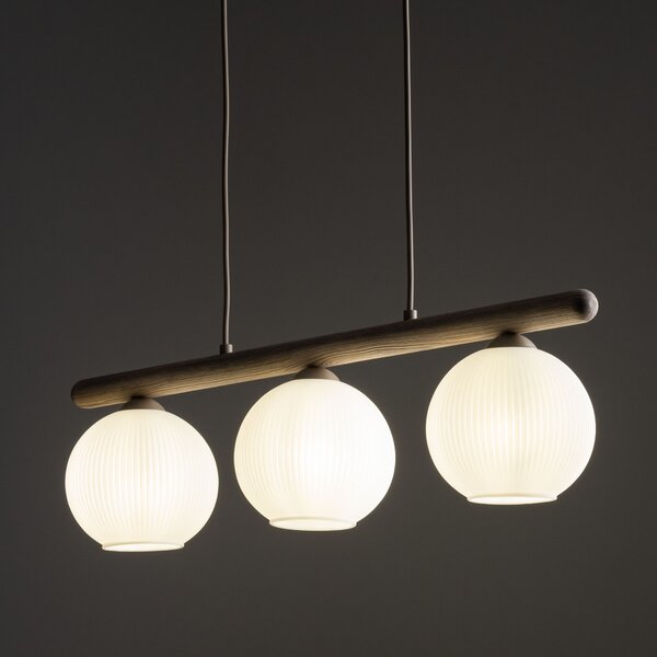 Závesný luster Virlo s dekorom dreva pre žiarovku 3x E14 – LED lustre a svietidlá > Lustre
