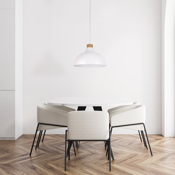 Biely závesný luster Cap pre žiarovku E27 – LED lustre a svietidlá > Lustre