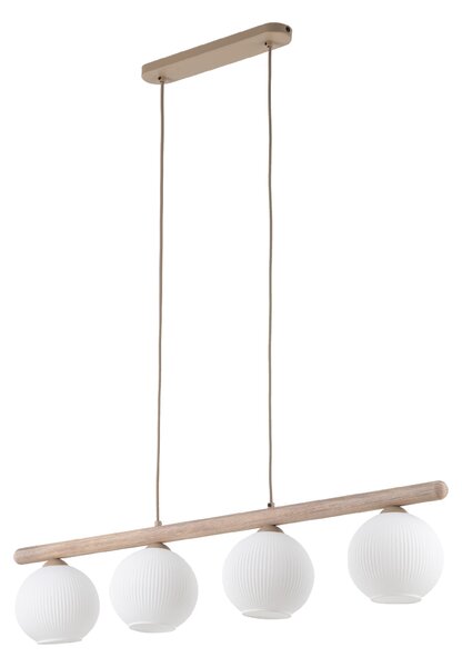 Závesný luster Virlo s dekorom dreva pre žiarovku 4x E14 – LED lustre a svietidlá > Lustre