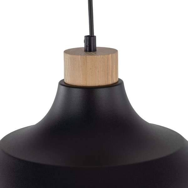 Čierny závesný luster Cap pre žiarovku E27 – LED lustre a svietidlá > Lustre