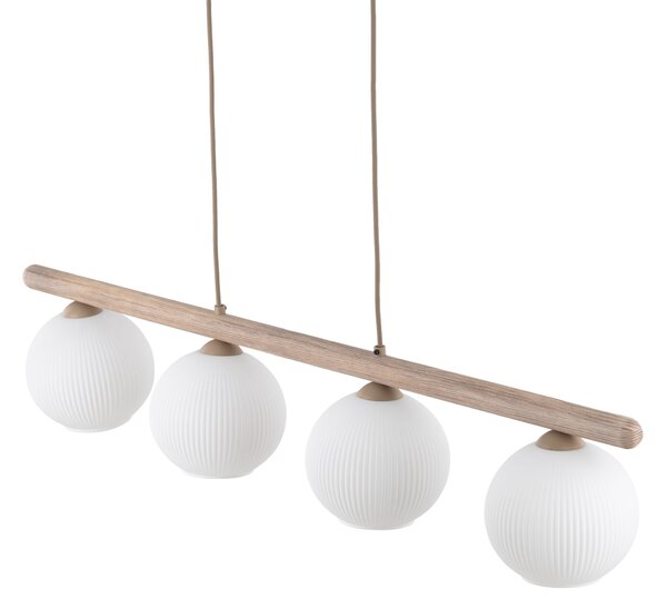 Závesný luster Virlo s dekorom dreva pre žiarovku 4x E14 – LED lustre a svietidlá > Lustre