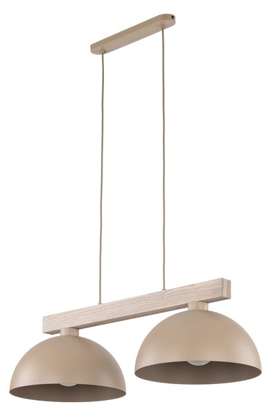Béžový závesný luster Oslo pre žiarovku 2x E27 – LED lustre a svietidlá > Lustre