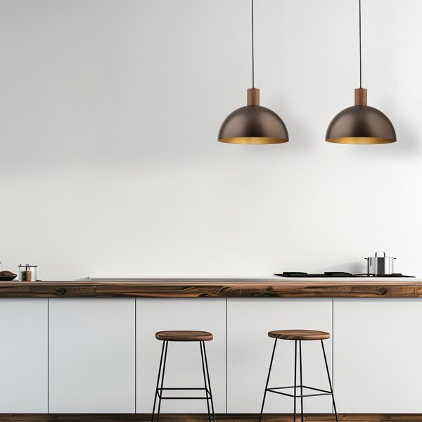 Hnedý závesný luster Oslo pre žiarovku E27 – LED lustre a svietidlá > Lustre