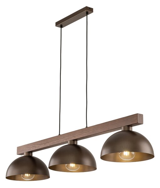 Hnedý závesný luster Oslo pre žiarovku 3x E27 – LED lustre a svietidlá > Lustre
