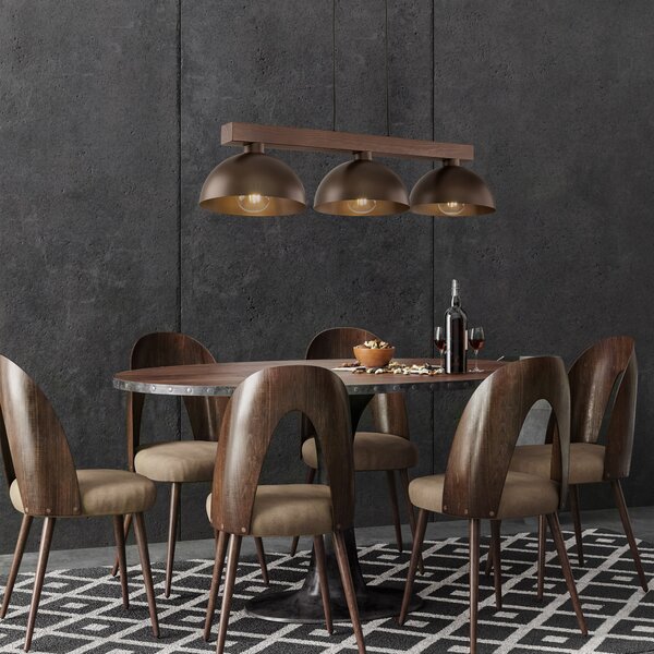 Hnedý závesný luster Oslo pre žiarovku 3x E27 – LED lustre a svietidlá > Lustre