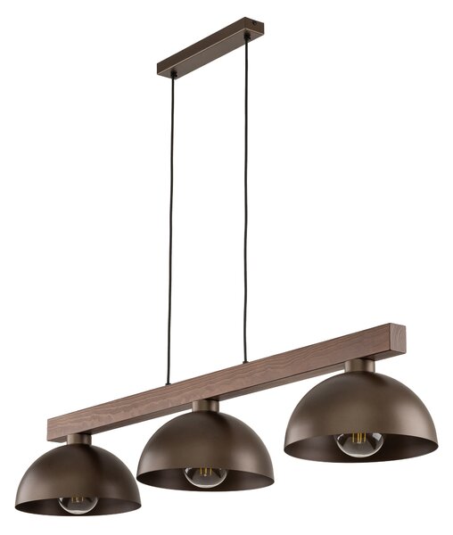 Hnedý závesný luster Oslo pre žiarovku 3x E27 – LED lustre a svietidlá > Lustre