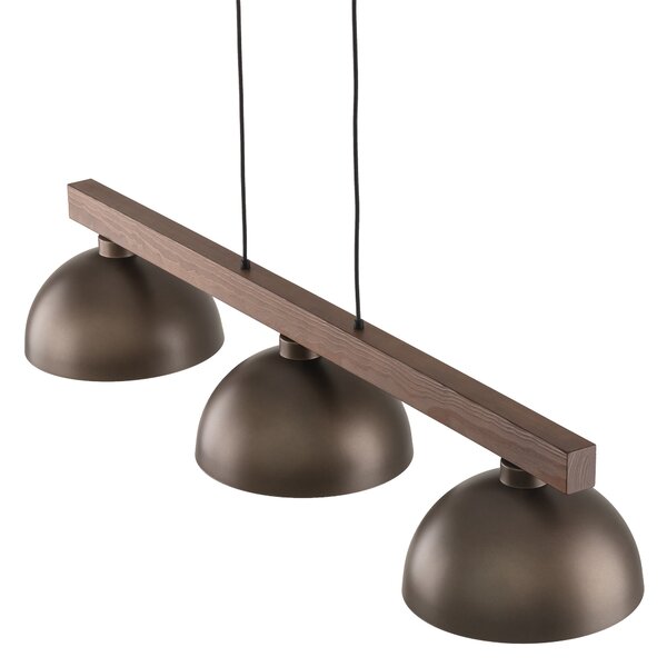 Hnedý závesný luster Oslo pre žiarovku 3x E27 – LED lustre a svietidlá > Lustre