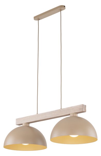 Béžový závesný luster Oslo pre žiarovku 2x E27 – LED lustre a svietidlá > Lustre