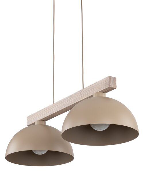Béžový závesný luster Oslo pre žiarovku 2x E27 – LED lustre a svietidlá > Lustre