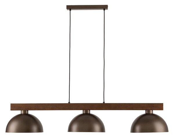 Hnedý závesný luster Oslo pre žiarovku 3x E27 – LED lustre a svietidlá > Lustre