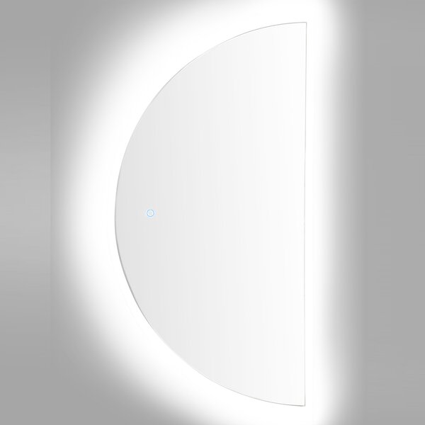 Závesné LED zrkadlo 50 x 100 cm polkruhové moderné kúpeľňové zrkadlo na stenu make-up spálňa kúpeľňa