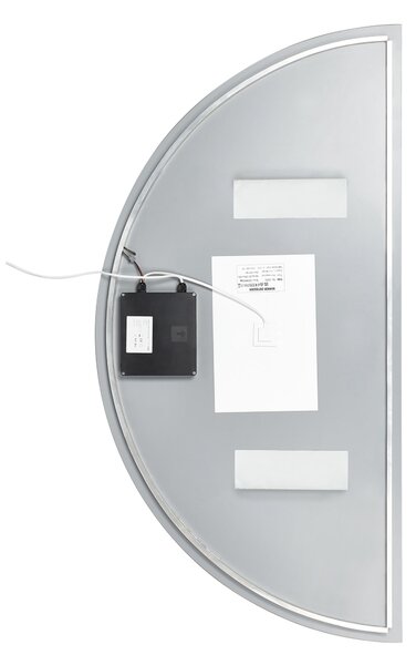 Závesné LED zrkadlo 50 x 100 cm polkruhové moderné kúpeľňové zrkadlo na stenu make-up spálňa kúpeľňa