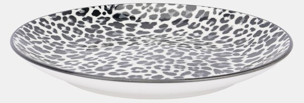 Sinsay - Keramické taniere s leopardím vzorom 2 pack - čierna