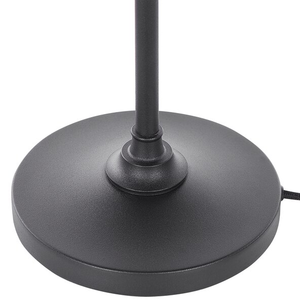 Stolná lampa čierna sivá kov sklo 50 cm nočné svetlo s tienidlom retro spálňa obývacia izba