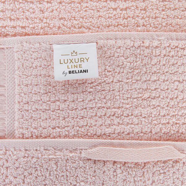 Sada 9 uterákov ružová bavlna polyester froté uteráky osušky kúpeľňová predložka uteráky pre hostí doplnky do kúpeľne